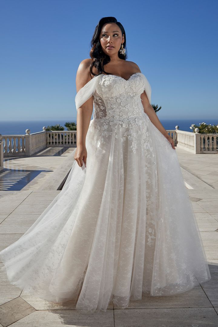 Cathedral Length Lace Veil by Casablanca Bridal, Style 2420V