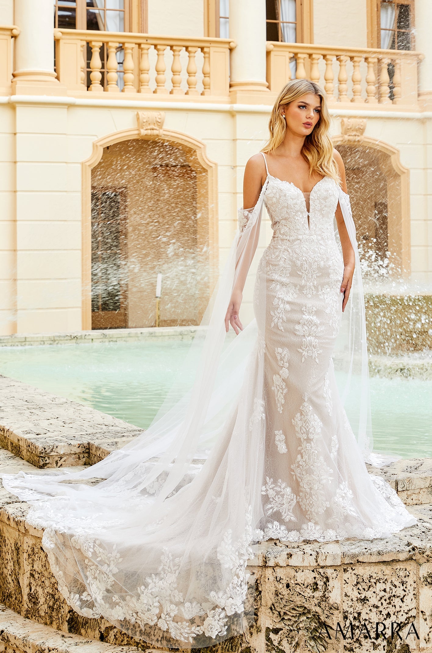 Off shoulder clearance fishtail wedding dress