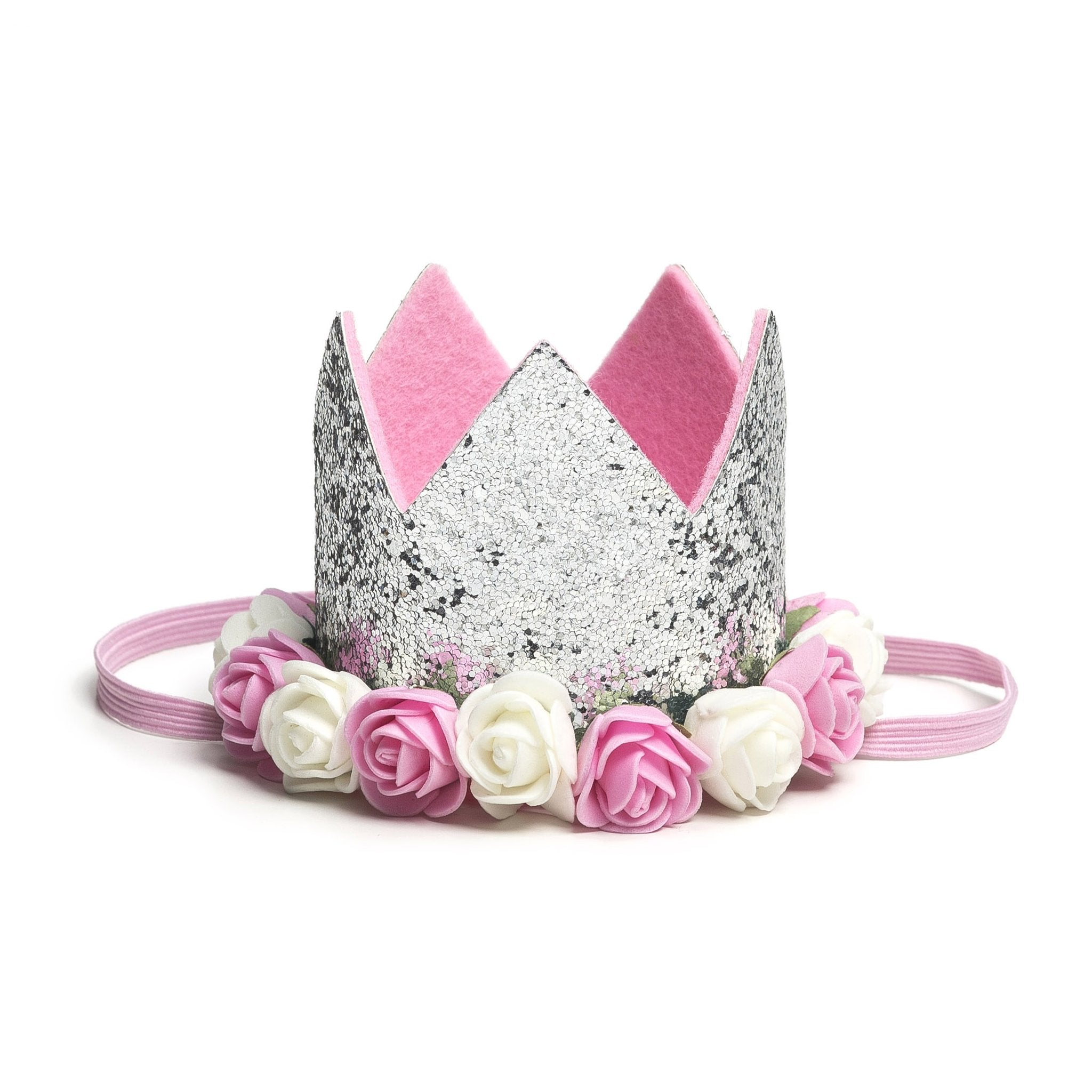 Sweet Wink Silver Glitter Flower Crown Kids Birthday Party Photoshoot ...