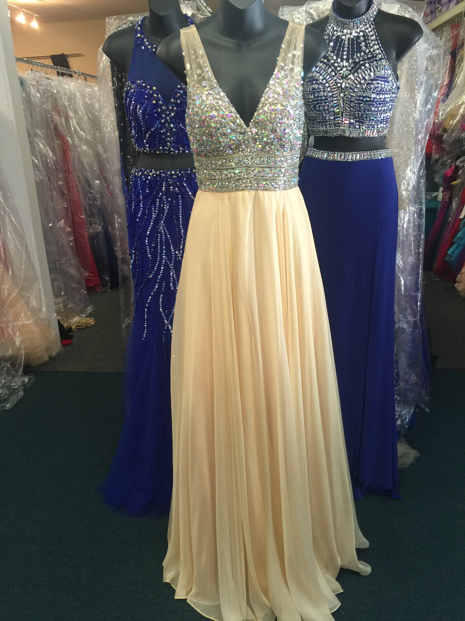 Yellow Flowy Prom Dress