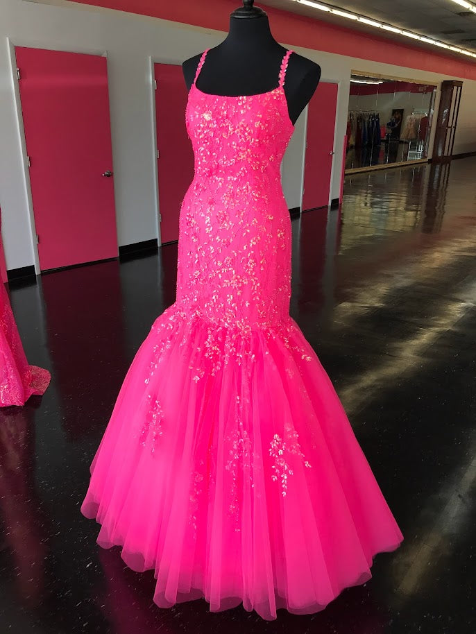 Rose mermaid hot sale prom dress