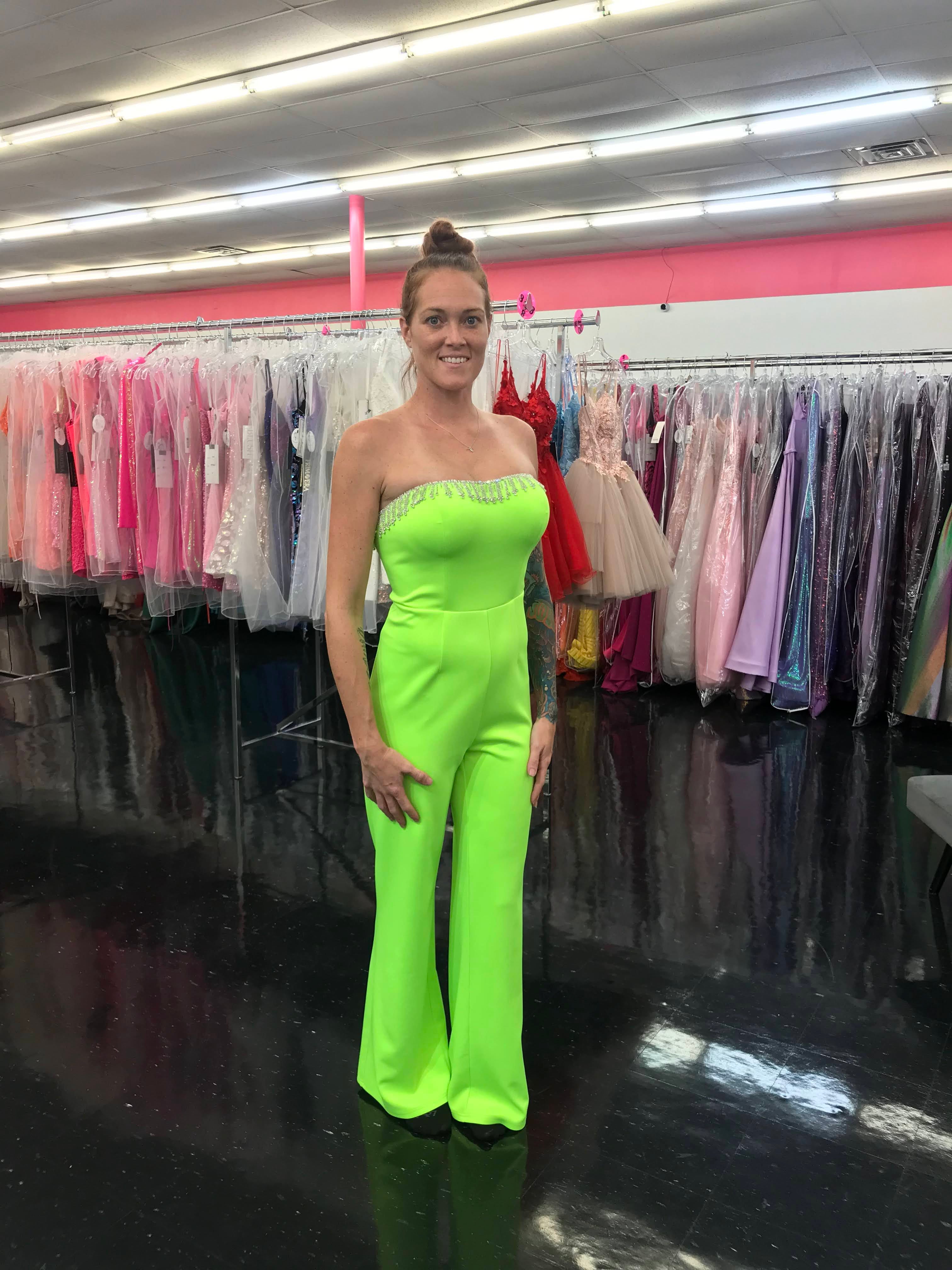 Fashion green tassel jumpsuit