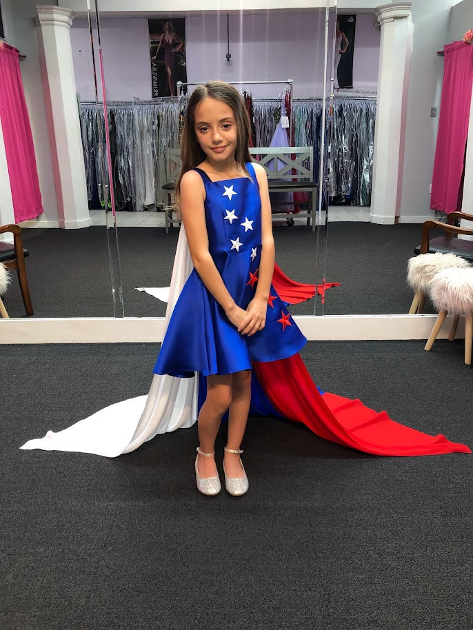 Red white and blue dress sale for girl