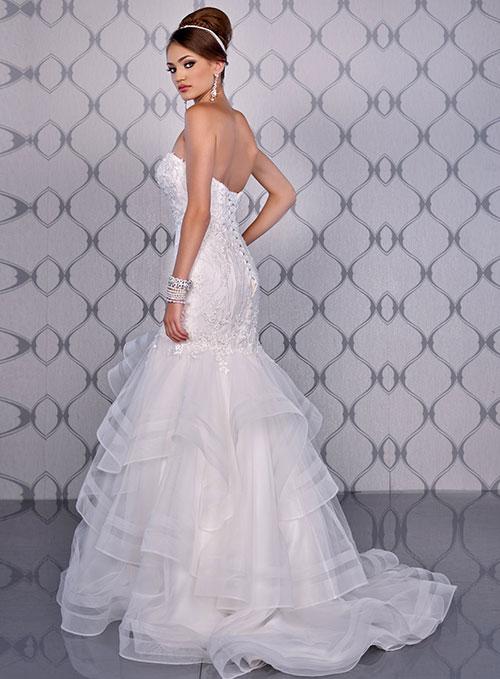 Ruffle Mermaid Wedding Dress Bling