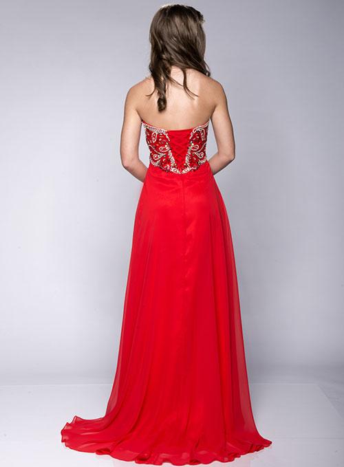 Flowy Strapless Prom Dress