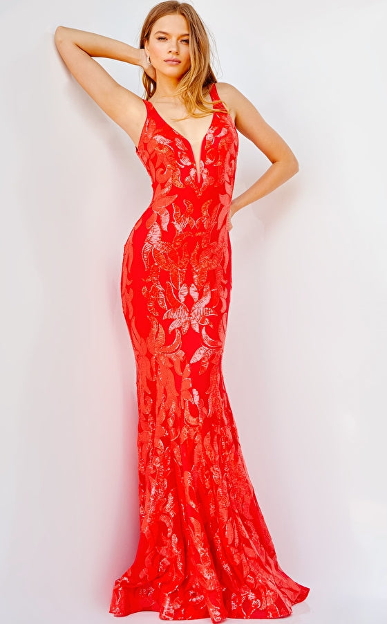 Jovani Red Mermaid Prom Dresses