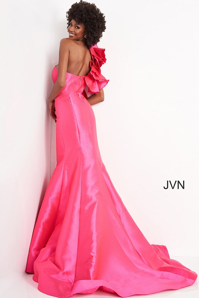 One shoulder 2025 ruffle prom dress