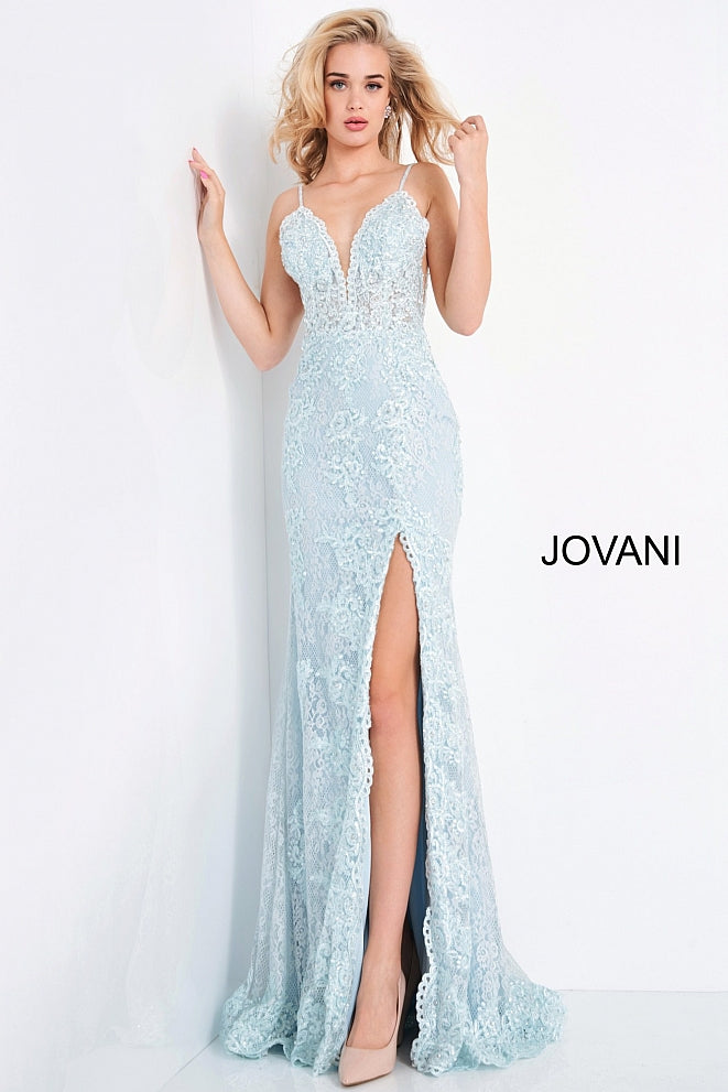 Jovani blue 2025 dress long