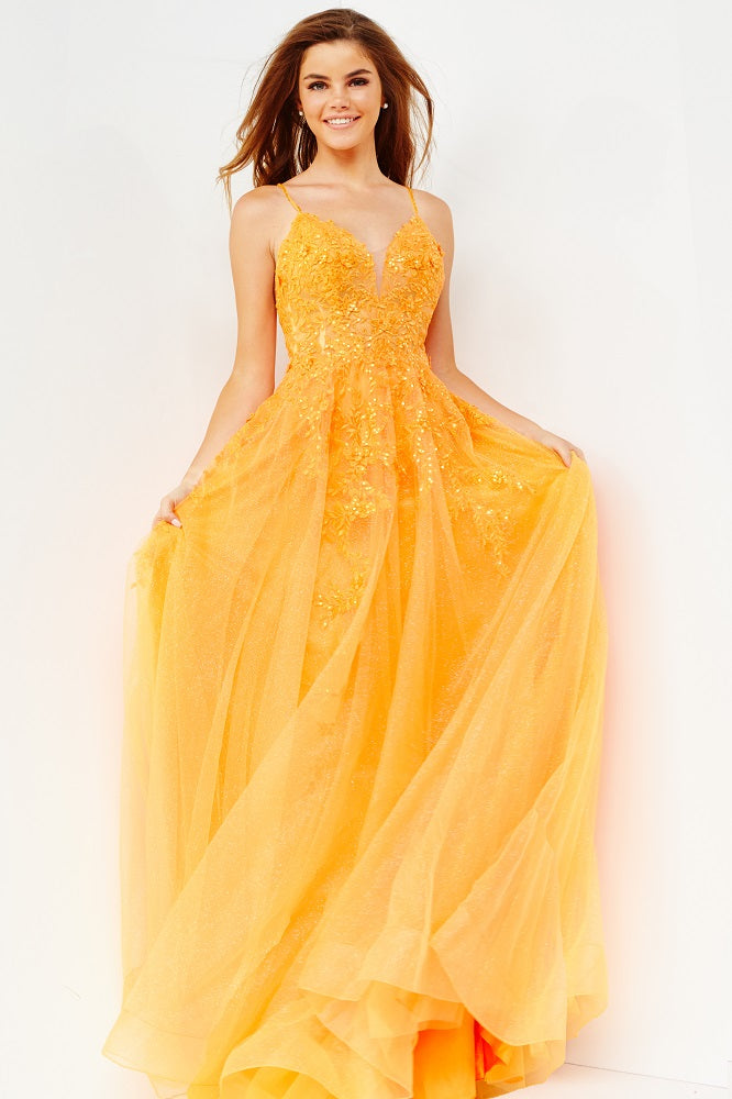 Jovani Yellow Stud Dresses