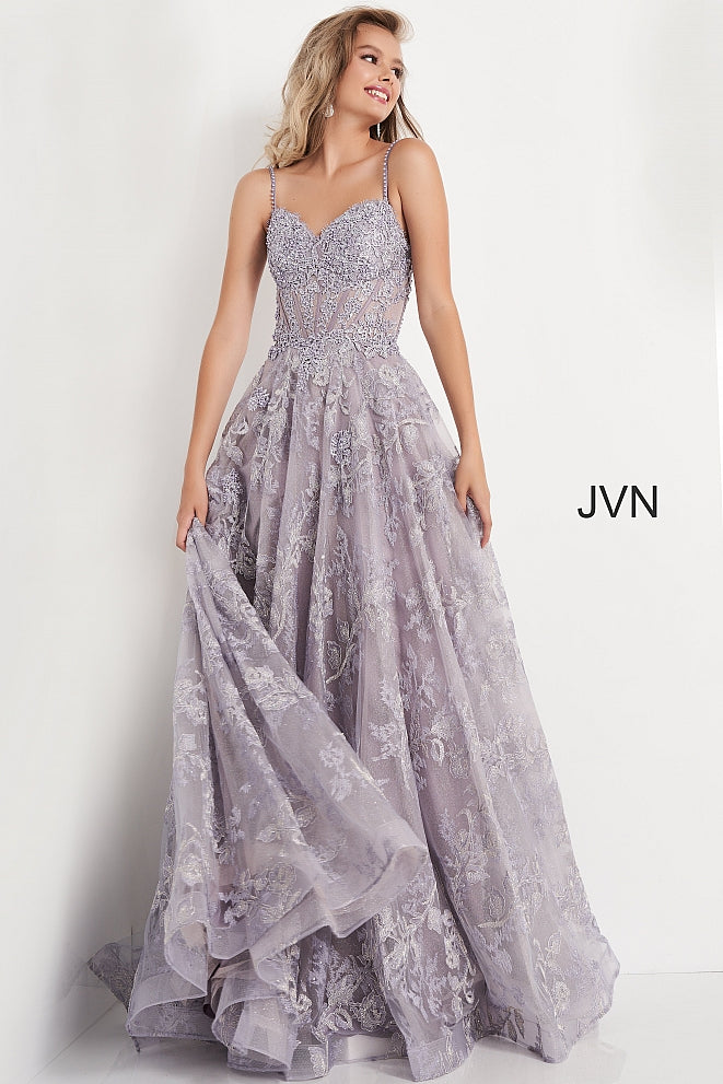 Purple Grey Prom Dresses