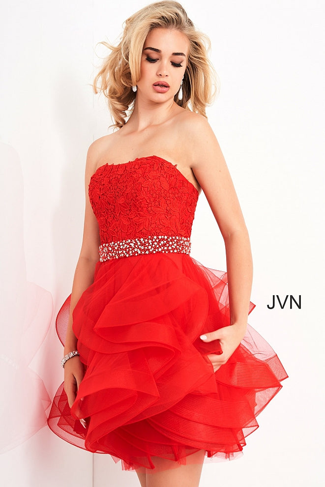 Short Red Strapless Dress