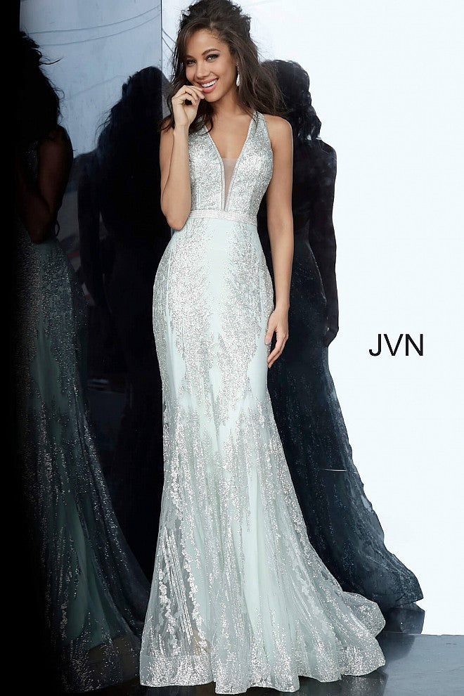 Jovani mint shop v neck