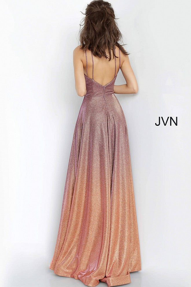 Purple Gold Prom Dress