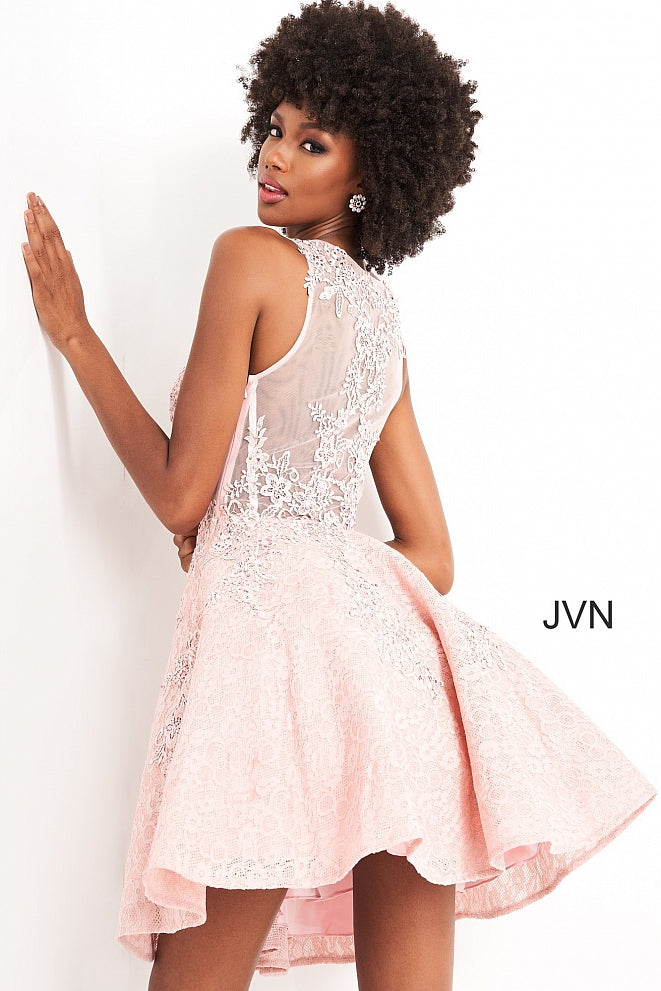 Pink lace homecoming clearance dress