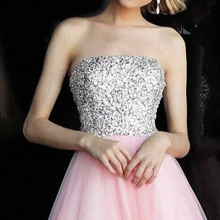 Jovani JVN52131 Strapless Crystal tulle prom dress Ball Gown
