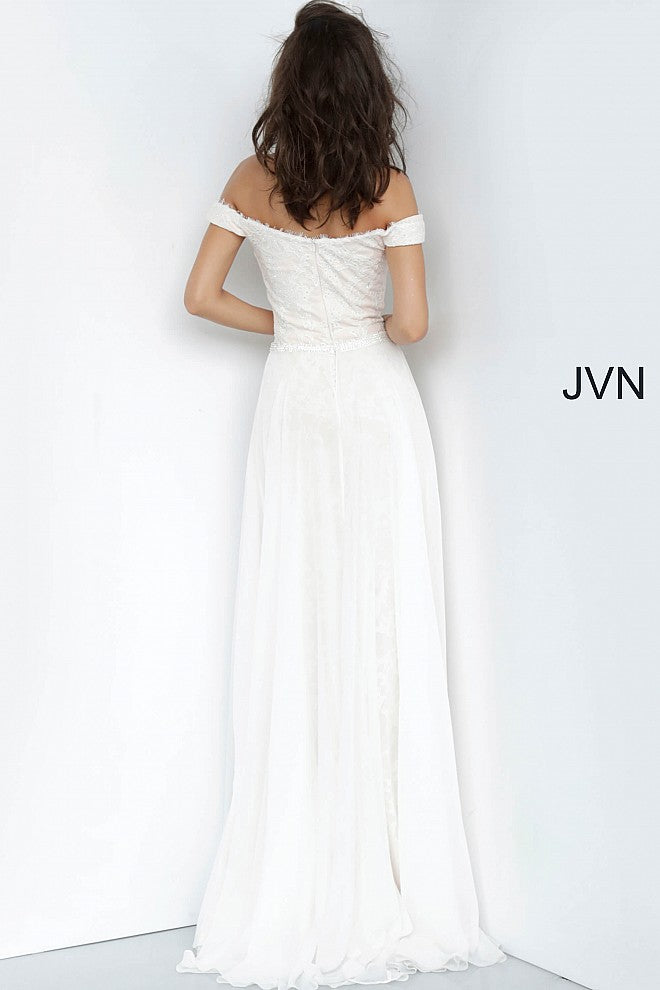 Jovani Dress JB220004  Corset Bodice Ivory and Nude Dress