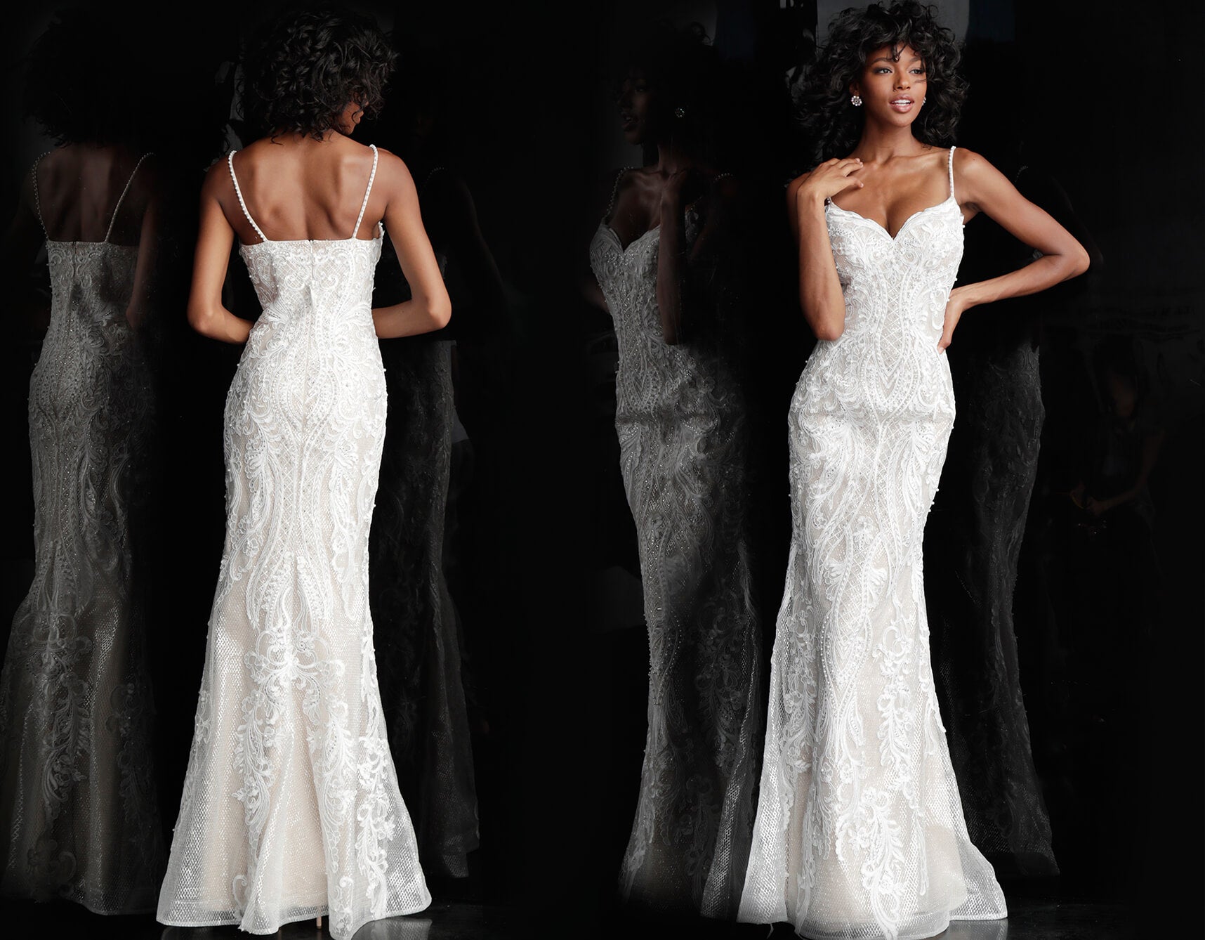 Jovani JVN65529 Size 10 Lace Fitted Embellished Wedding Dress Bridal Gown –  Glass Slipper Formals