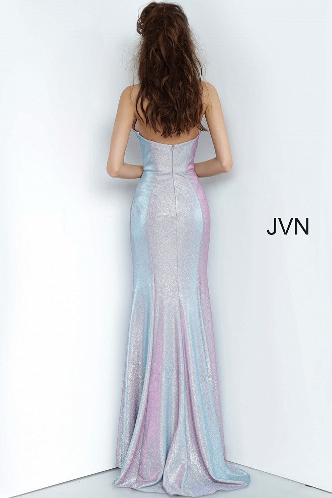 Jovani JVN68190 Size 2 Lilac Long Iridescent Shimmer Prom Dress Strapl Glass Slipper Formals