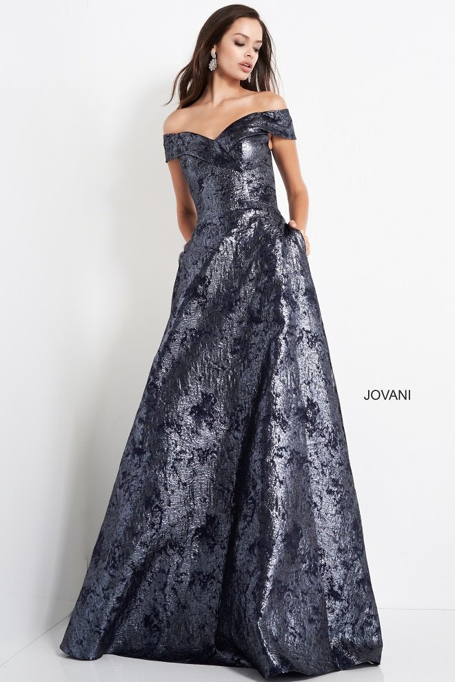 Brocade cheap evening gown