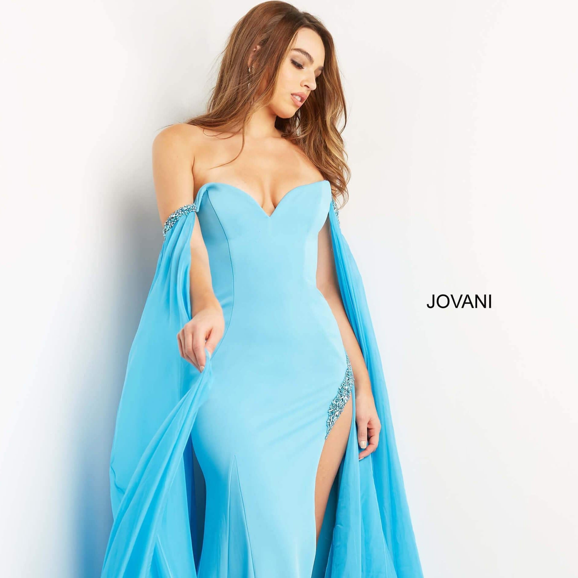 Jovani cape outlet dress