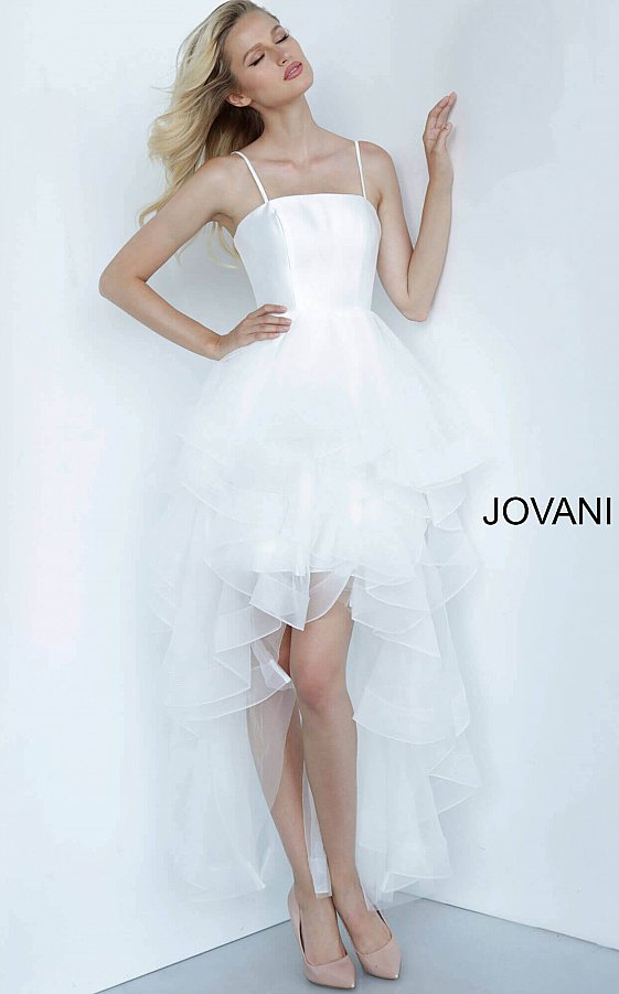 White high low dresses formal sale