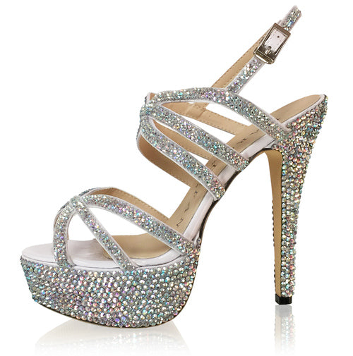 Women Giltter Silver 7.5cm High Heels Pumps Prom Stiletto Heels Scarpins  Brides Wedding Shoes on OnBuy