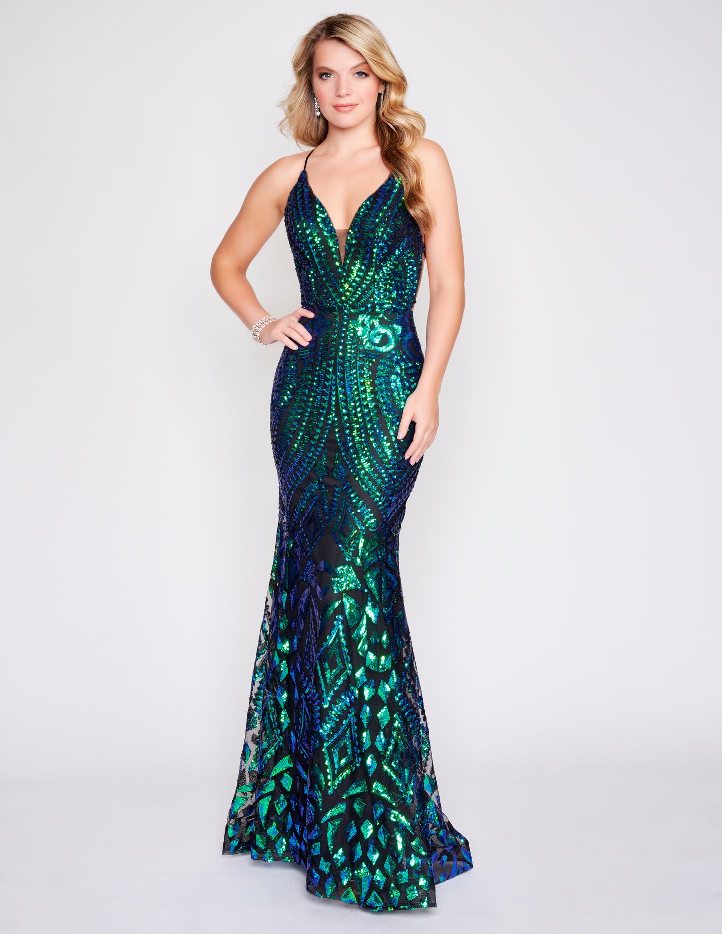 Nina Canacci 7502 Iridescent Sequins Prom Dress – Glass Slipper Formals