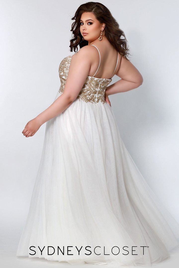 White evening clearance gowns plus size