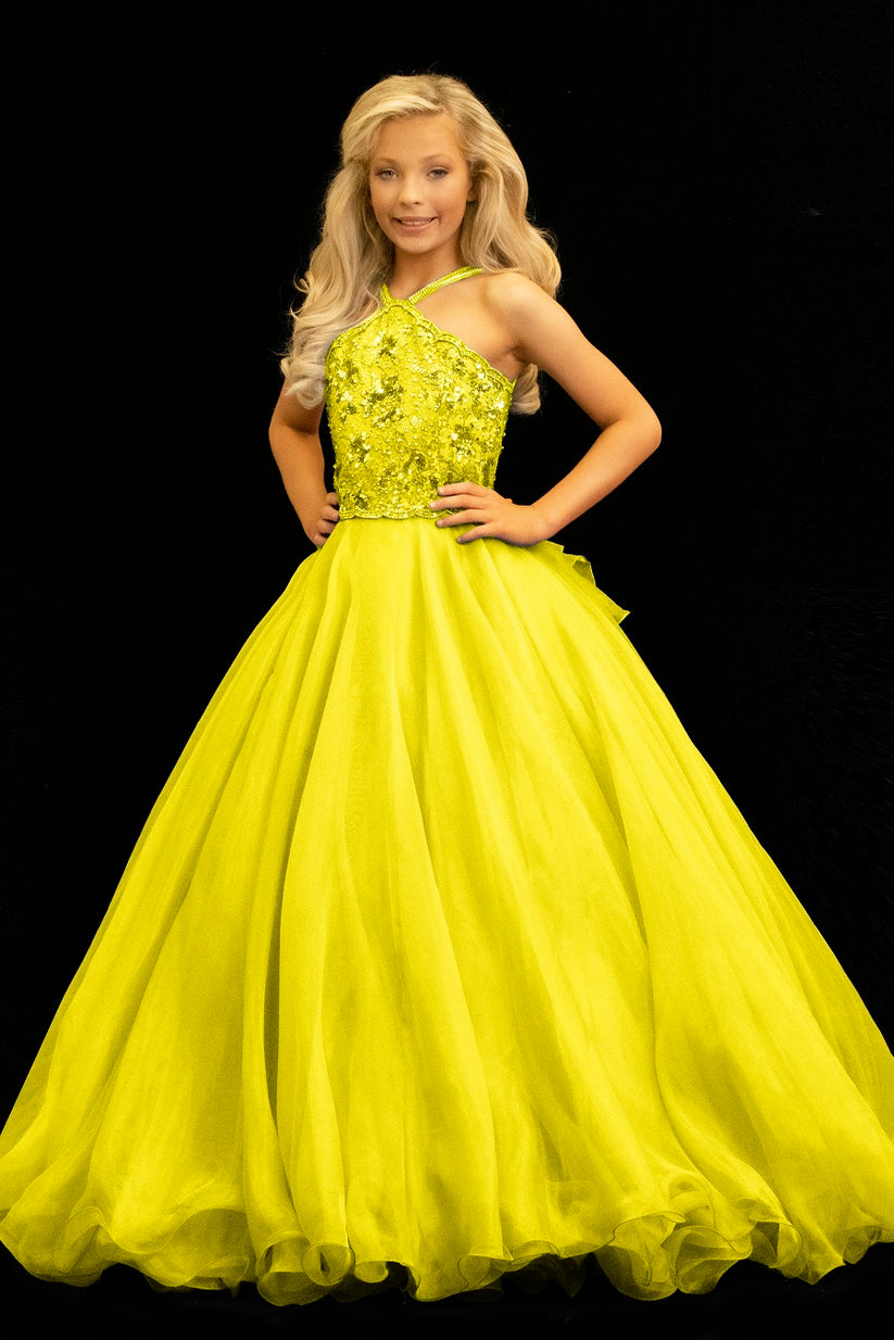 Sugar Kayne C143 Girls Pre-Teen Pageant Dress Ballgown Ruffle Organza ...