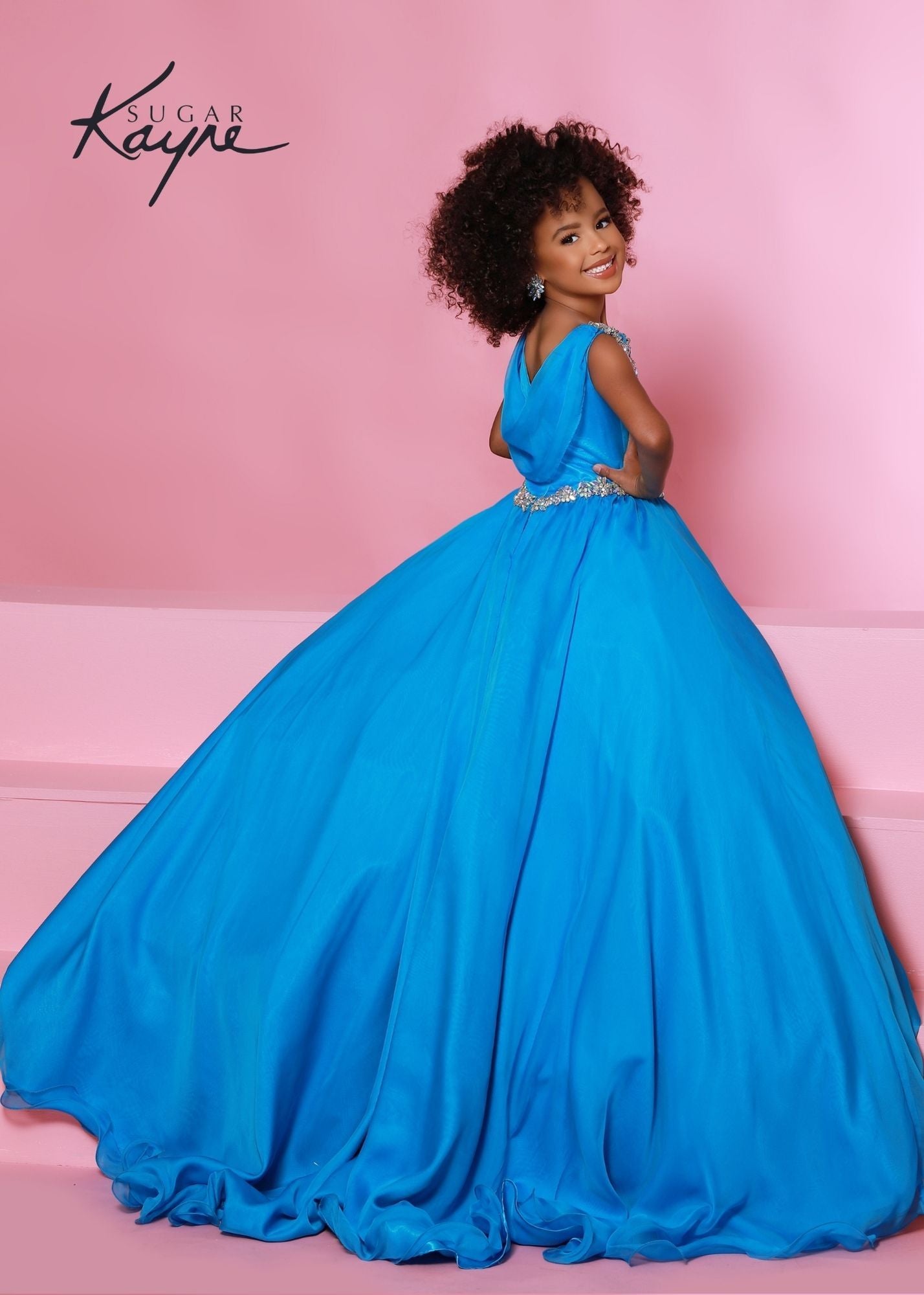 Sugar Kayne C192 Girls and Preteens Pageant Dress Chiffon with