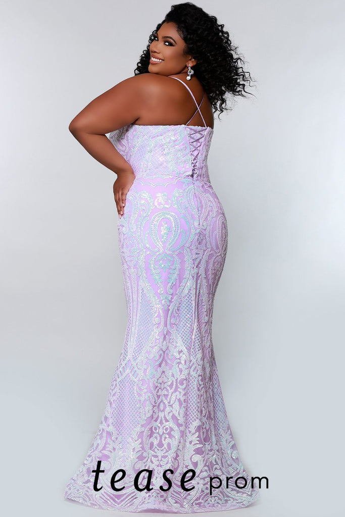 Tease Prom TE2205 Size 16 Lavender Long Fitted Sequin Plus Size Prom D –  Glass Slipper Formals