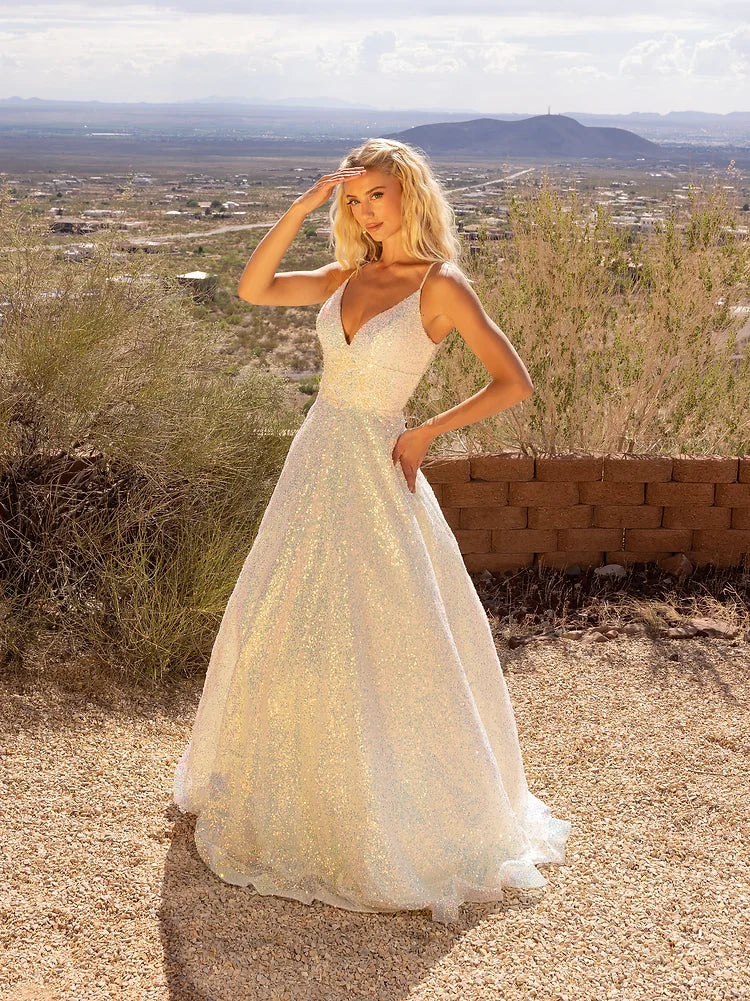 Spaghetti Strap Wedding Dress with Pockets