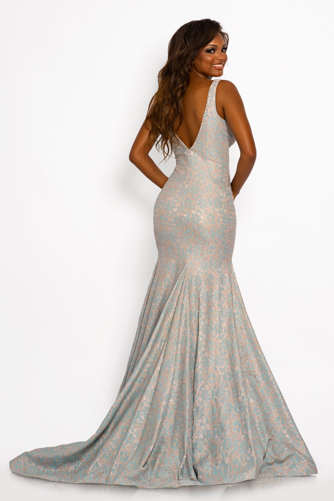 Glitter cheap evening gown