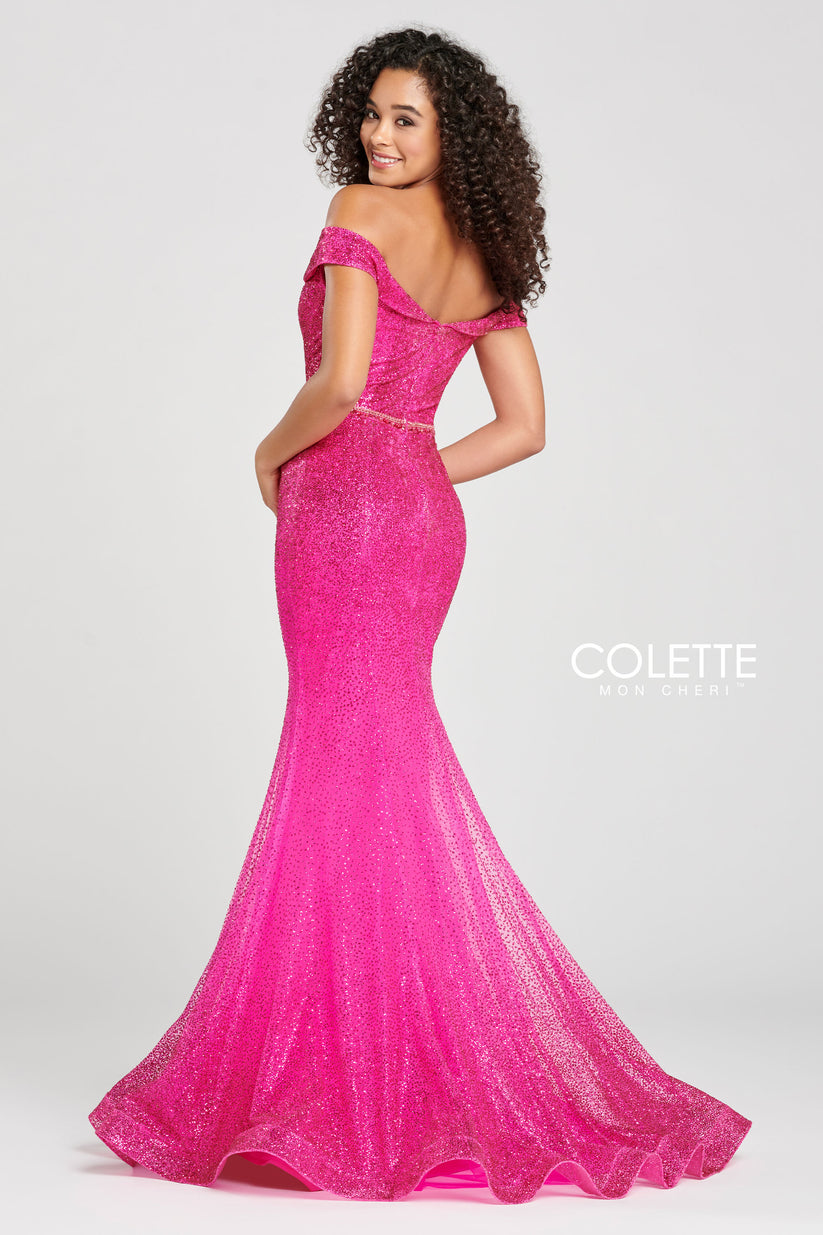 COLETTE 12048 Size 12 Long Glitter Mermaid Dress off the shoulder Page ...