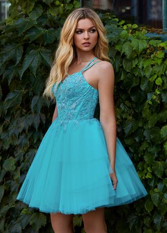 Aqua Teal Short Dresses