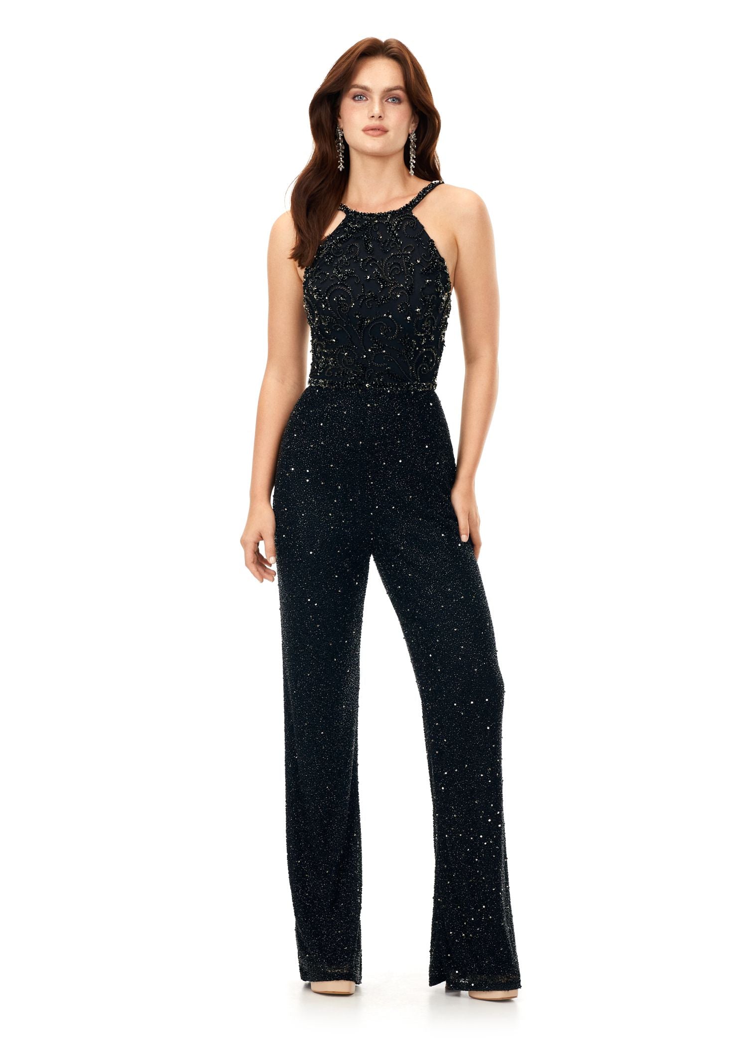 Black beaded jumpsuit online