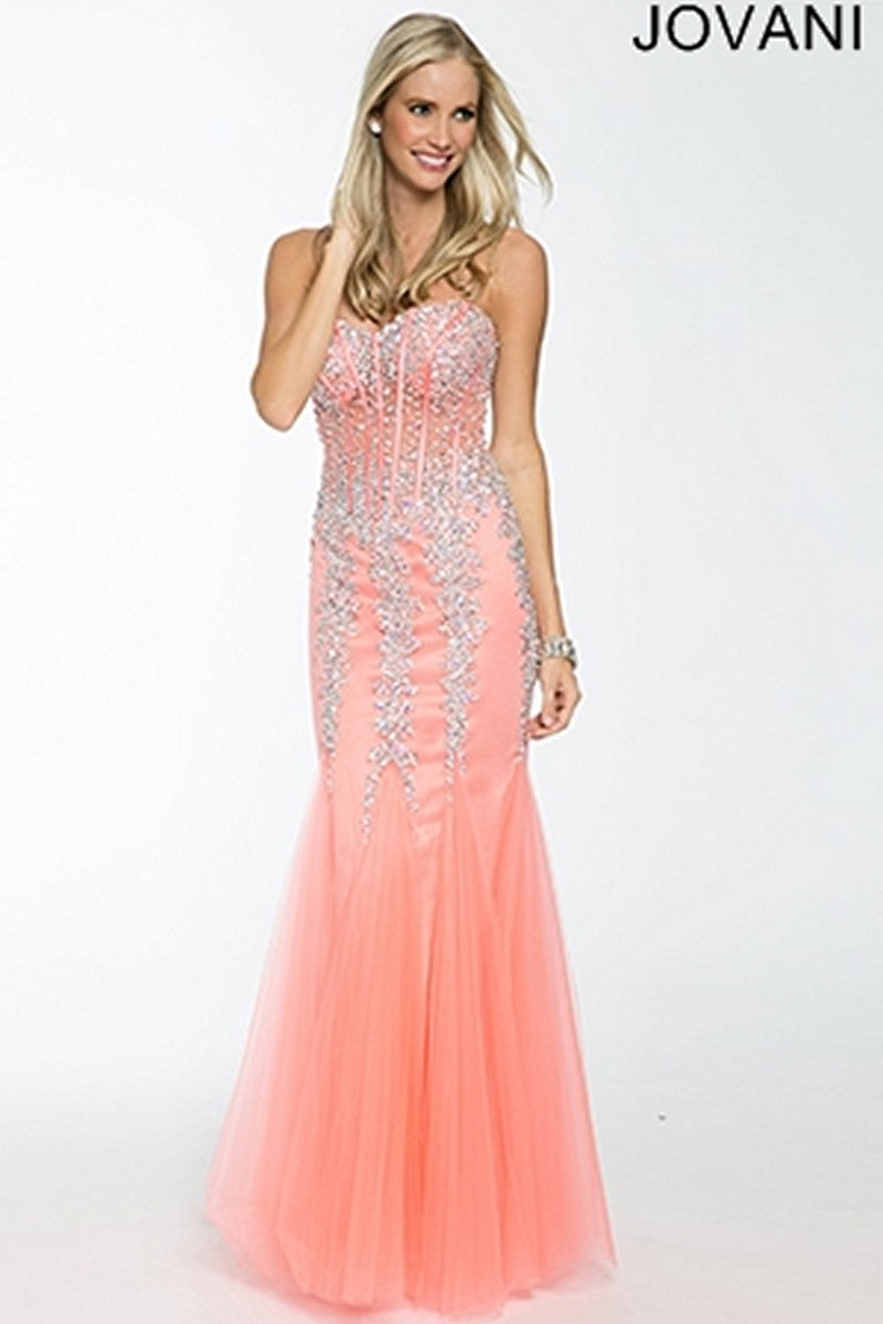 Salmon Mermaid Prom Dress