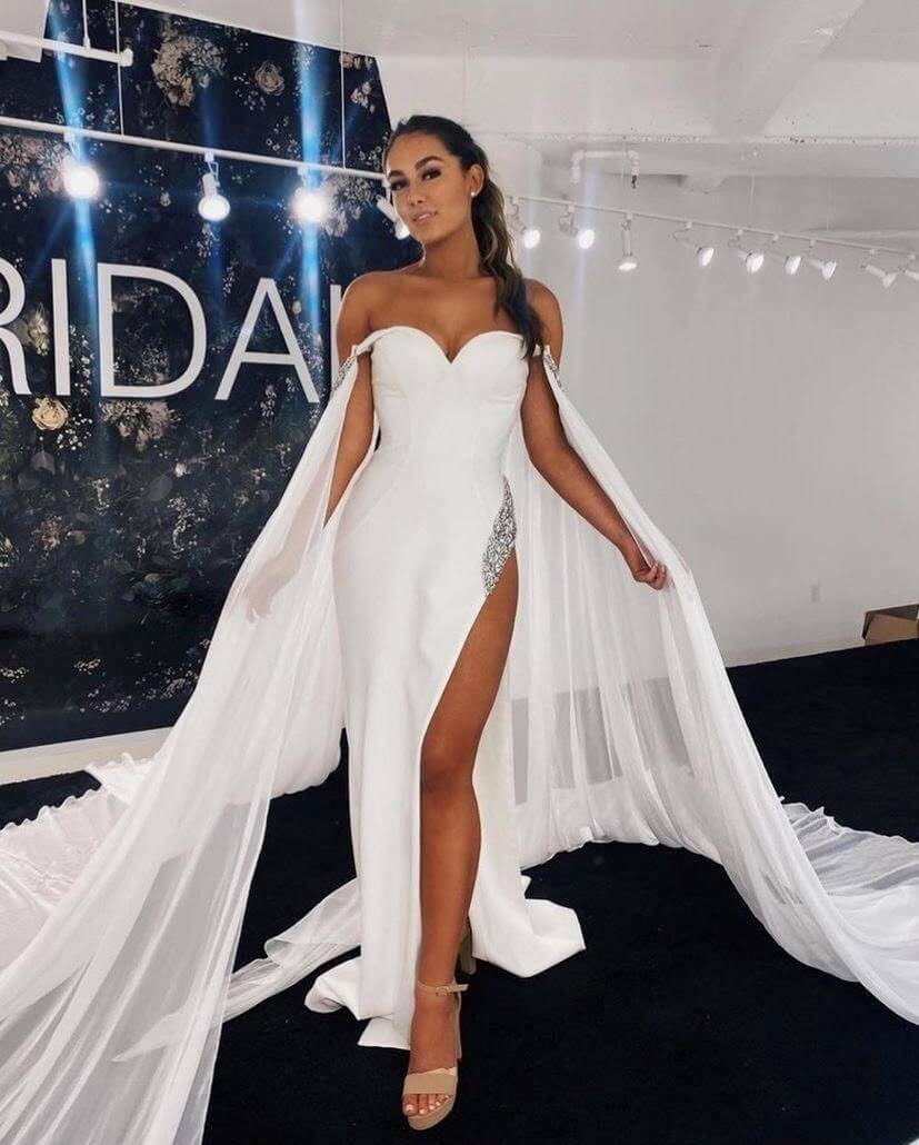 Prom dress with waist cape sale