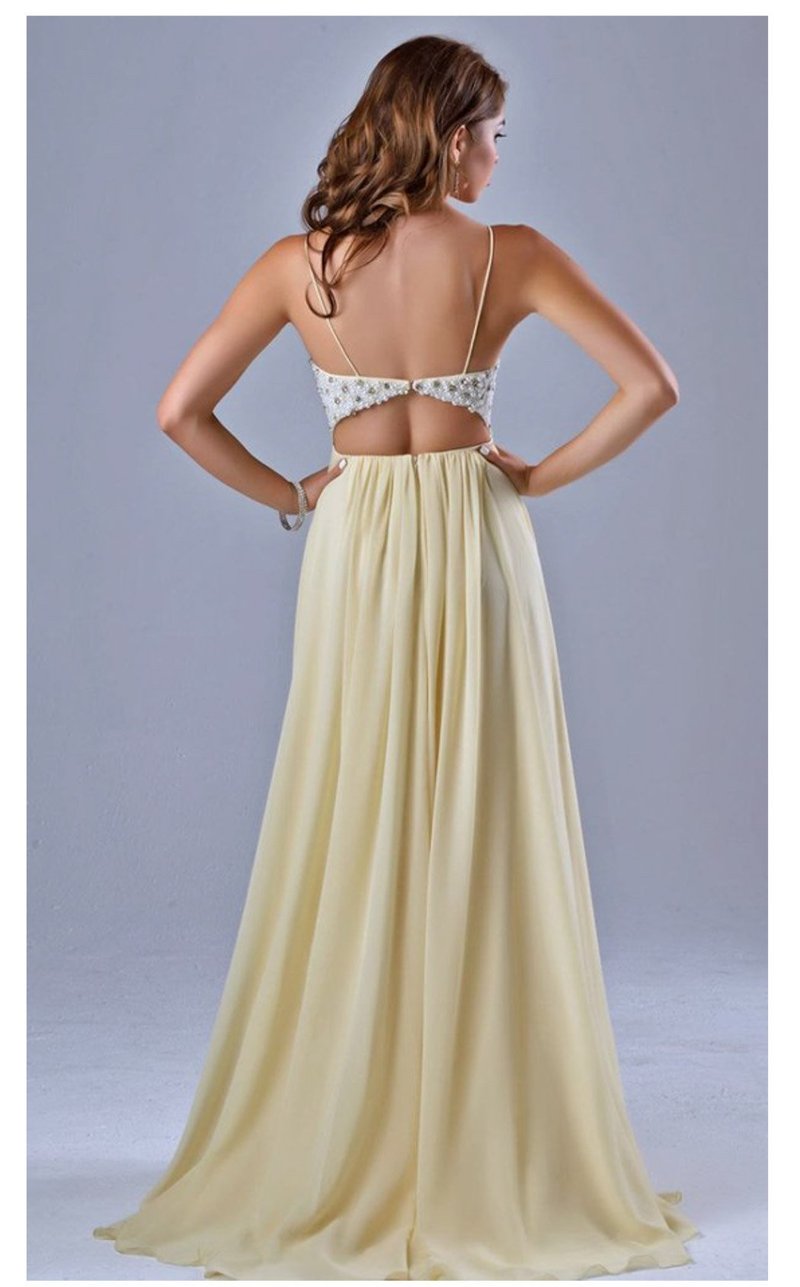 Nina Canacci 1095 Size 8 Yellow Long Baby doll Pearl formal Prom Dress –  Glass Slipper Formals