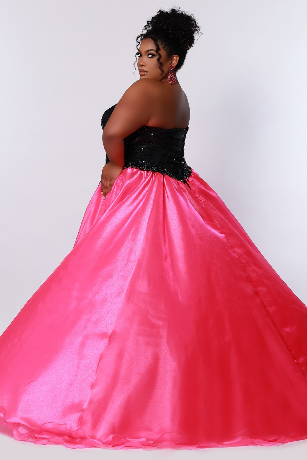 Johnathan Kayne for Sydney's Closet JK2206 Column Prom Dress with Overskirt  Strapless Sequins JK 2206